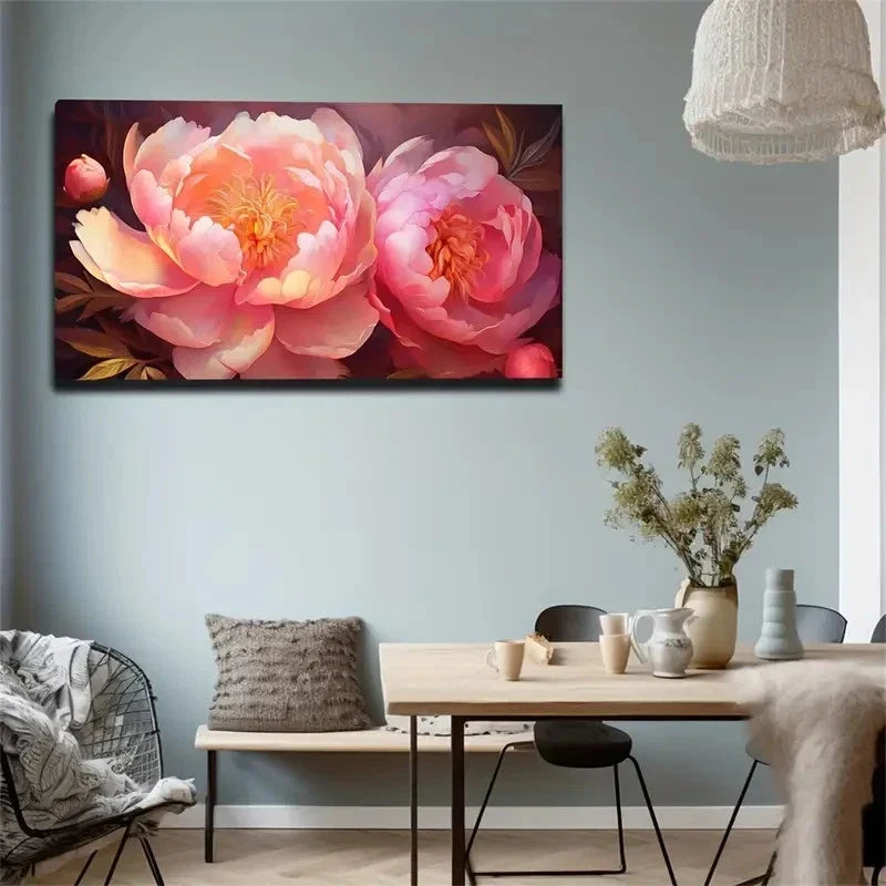 Comfortable Flowers Amazing Wall Art Canvas Office Home Room Framed 80x45cm