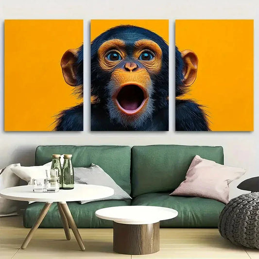 3pcs Iconic Monkey Puppet Reaction Metal Print Ready to Hang Art