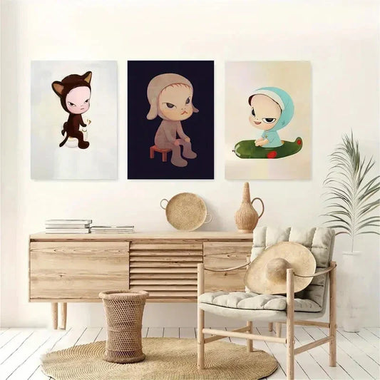 3pcs Nara-Your Next Joke Better Be Funnier Metal Print Ready to Hang Art