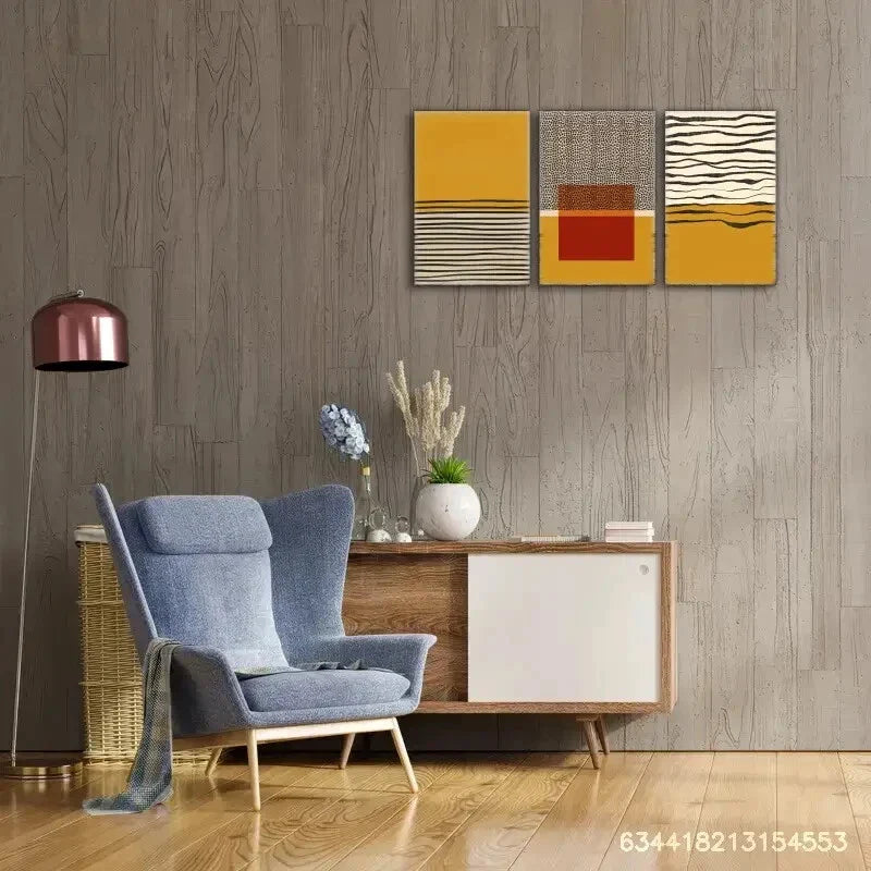 3pcs Minimalist Graceful Spatial Artistic Display Metal Print Ready to Hang Art