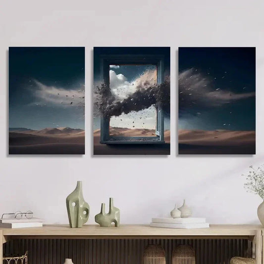 3pcs explosion fragments synthesized Metal Print Ready to Hang Art