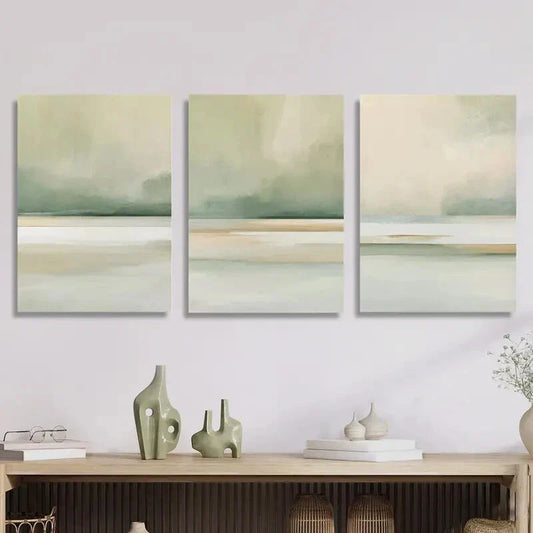 3pcs coastline, modern abstract landscape Metal Print Ready to Hang Art