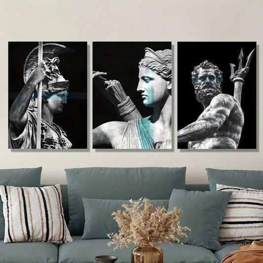 3pcs c Modern Nordic Mythology, Metal Print Ready to Hang Art