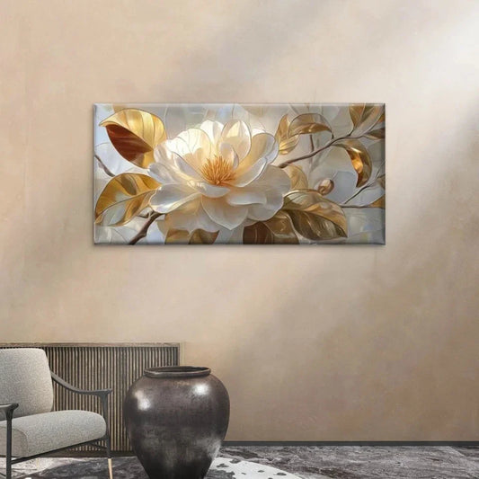 Modern Abstract Floral Wall Art Canvas Office Home Room Framed 80x45cm