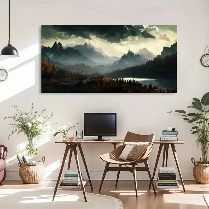 Natural Scenery Mountain Decor Wall Art Canvas Office Home Room Framed 120x60cm