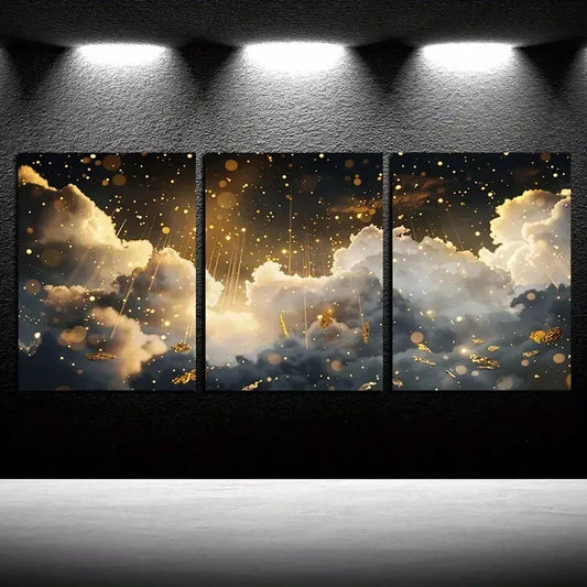 3pcs Celestial Clouds Art Canvas Framed 40x60cm - High Quality Print 100% Australian Made Wall Canvas Ready to Hang