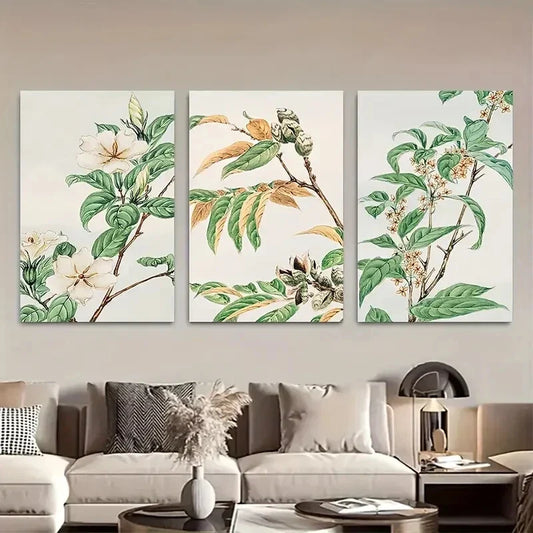 3pcs Collection Features Pink Botanical Art Metal Print Ready to Hang Art