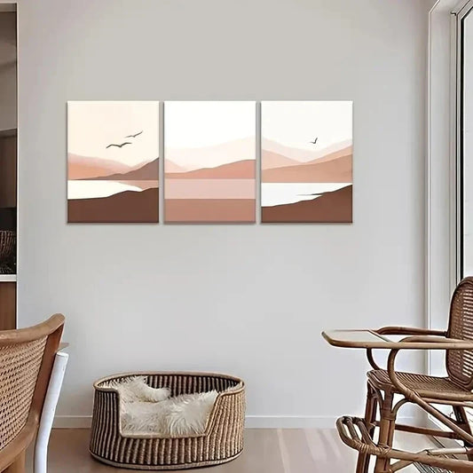 3pcs Abstract Landscape Metal Print Ready to Hang Art