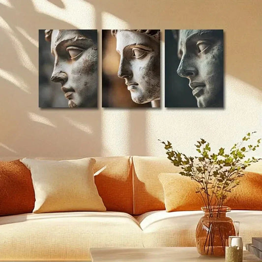3pcs Ancient Greek statue Design Metal Print Ready to Hang Art