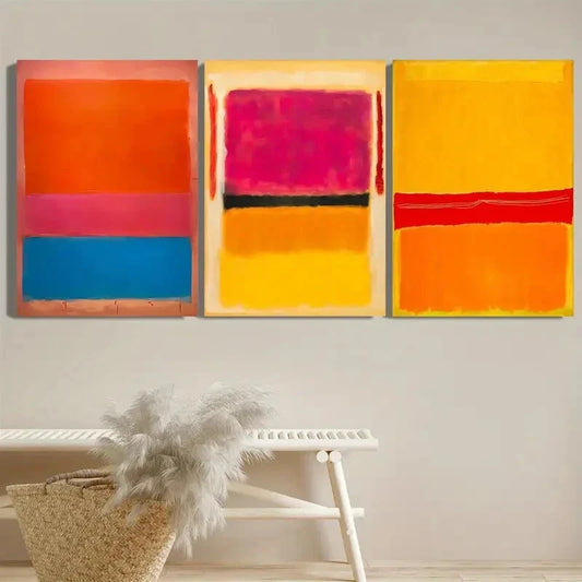 3pcs Art Painting Abstract Color Art Painting Metal Print Ready to Hang Art