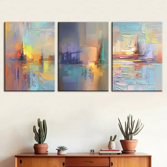 3pcs Simple Modern and Fashionable Abstract Wall Art Set Canvas Framed 40x60cm - High Quality Print 100% Australian Made Wall Canvas Ready to Hang
