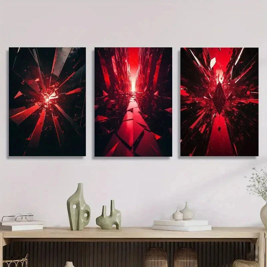 3pcs splash abstract explosion effect sci-fi Art Metal Print Ready to Hang Art