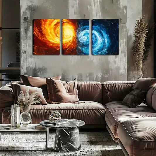 3pcs Exquisite Design, Yang and Yang, Galaxy Wall Art Set Canvas Framed 40x60cm - High Quality Print 100% Australian Made Wall Canvas Ready to Hang