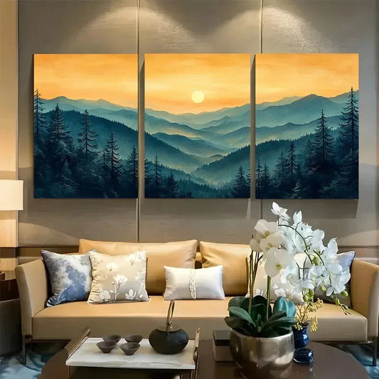 3pcs Smoky Mountains National Park North Carolina Metal Print Ready to Hang Art