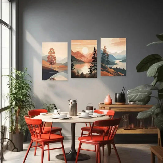 3pcs Minimalist Bohemia Picture Metal Print Ready to Hang Art