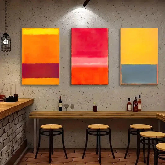 3pcs Creative Environments Colorful Art Poster Metal Print Ready to Hang Art