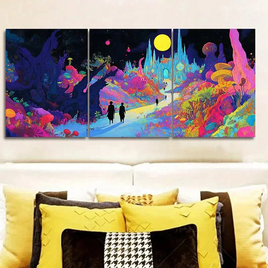 3pcs Strange Place (5) Wall Art Set Canvas Framed 40x60cm - High Quality Print 100% Australian Made Wall Canvas Ready to Hang