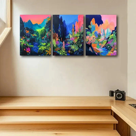 3pcs Polybiota Design Metal Print Ready to Hang Art