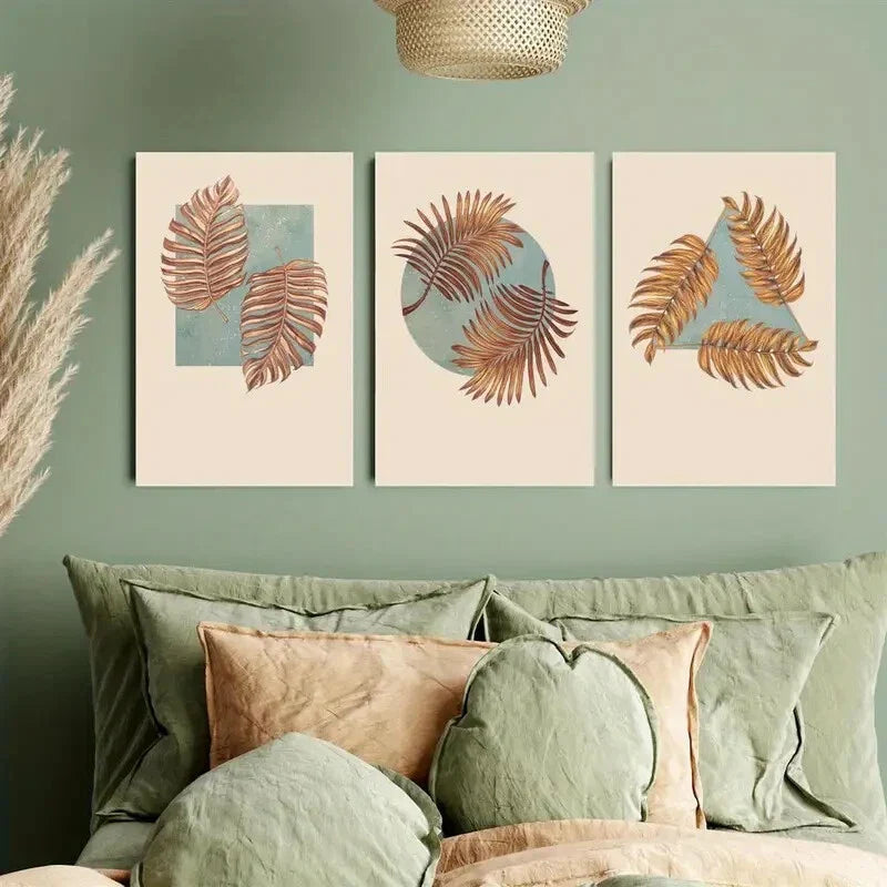3pcs minimalist geometric composition Metal Print Ready to Hang Art