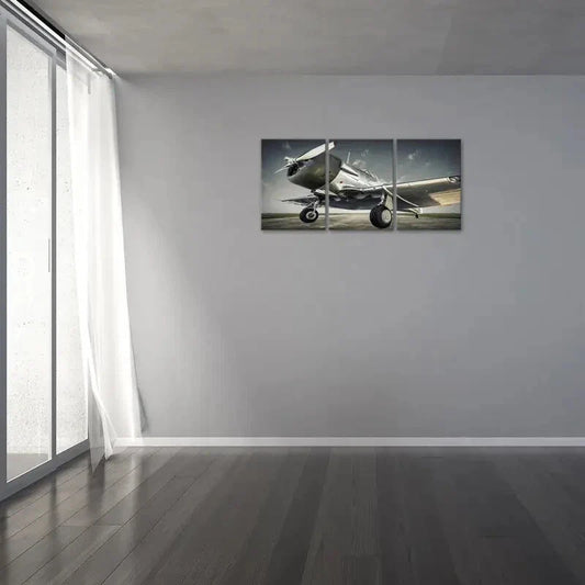 3pcs Airplane Painting Metal Print Ready to Hang Art