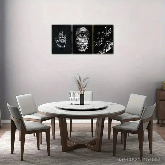 3pcs Gothic Timeless Home Aesthetics Eye Metal Print Ready to Hang Art