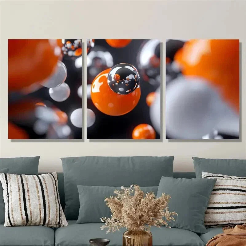3pcs Surfing Seaside Palm Trees Metal Print Ready to Hang Art