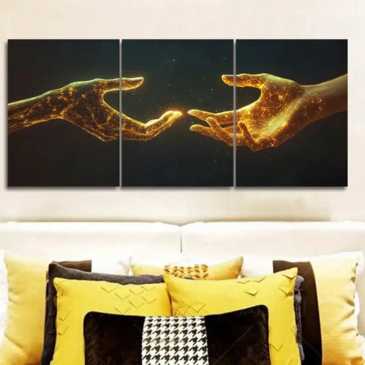 3pcs Mechanical hand Wall Art Set Canvas Framed 40x60cm - High Quality Print 100% Australian Made Wall Canvas Ready to Hang