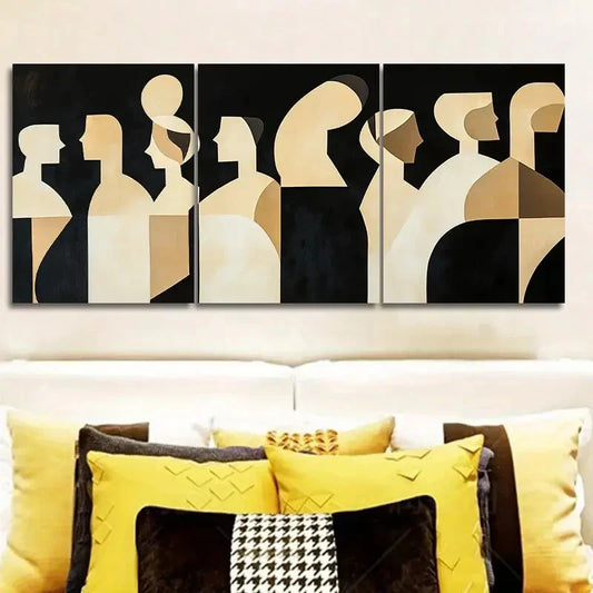 3pcs Deco Classic Modern Wrapped Wall Art Set Canvas Framed 40x60cm - High Quality Print 100% Australian Made Wall Canvas Ready to Hang