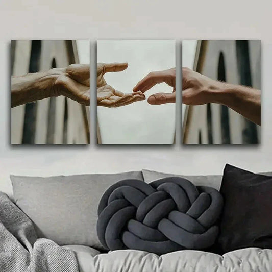 3pcs Mutual Attraction of Hands Design Metal Print Ready to Hang Art