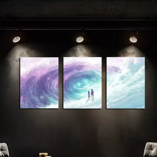 3pcs Starry Night & Ocean Surface Canvas Framed 40x60cm - High Quality Print 100% Australian Made Wall Canvas Ready to Hang