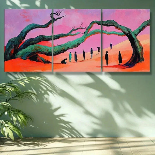 3pcs The pink desert Wall Art Set Canvas Framed 40x60cm - High Quality Print 100% Australian Made Wall Canvas Ready to Hang