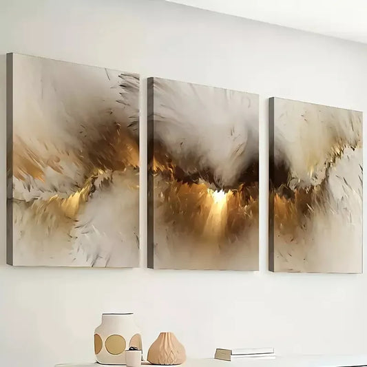 3pcs Simple Style Modern Art, Abstract Orange Wall Art Set Canvas Framed 40x60cm - High Quality Print 100% Australian Made Wall Canvas Ready to Hang