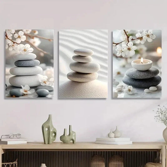 3pcs Zen art, purify mind poster, yoga Metal Print Ready to Hang Art
