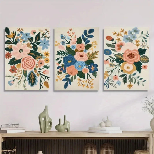3pcsFlowers and plants, minimalism Metal Print Ready to Hang Art