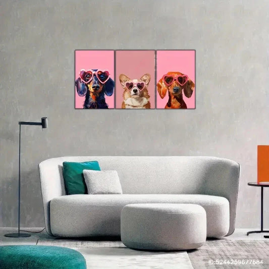 3pcs Welsh Corgi Dachshund Corgi Print Poster Metal Print Ready to Hang Art