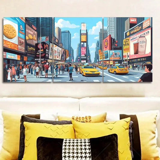 3pcs New York City, Luxurious, Wall Art Set Canvas Framed 40x60cm - High Quality Print 100% Australian Made Wall Canvas Ready to Hang