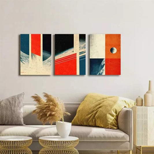 Modern Abstract Space Universe Design Canvas Framed 40x60cm - High Quality Print 100% Australian Made Wall Canvas Ready to Hang