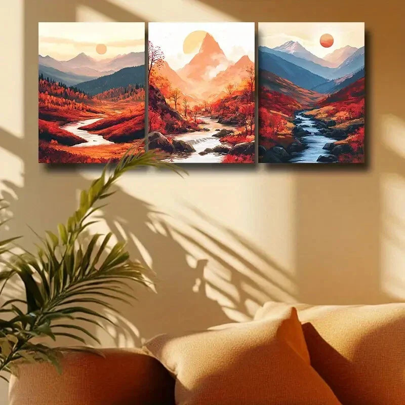 3pcs Yamanaka Design Metal Print Ready to Hang Art