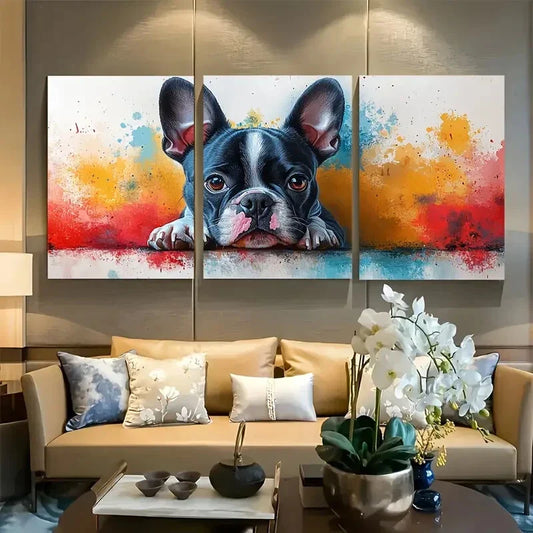 3pcs Unique Watercolor Style Boston Terrier Metal Print Ready to Hang Art