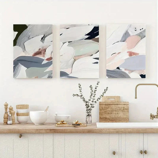 3pcs Creative Abstract Paintings Design Metal Print Ready to Hang Art