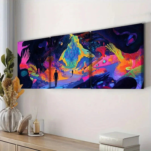 3pcs Strange Place (4),Wall Art Set Canvas Framed 40x60cm - High Quality Print 100% Australian Made Wall Canvas Ready to Hang