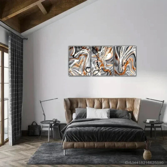 3pcs Abstract Art Wall Watercolor Decoration Metal Print Ready to Hang Art