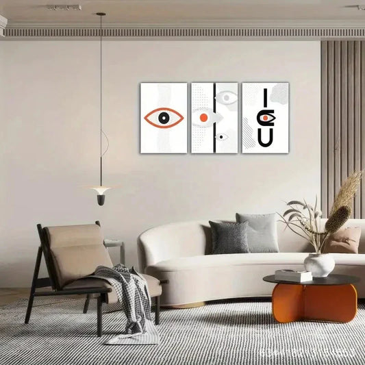 3pcs All Seeing Eye Eye Decorative Pattern Metal Print Ready to Hang Art