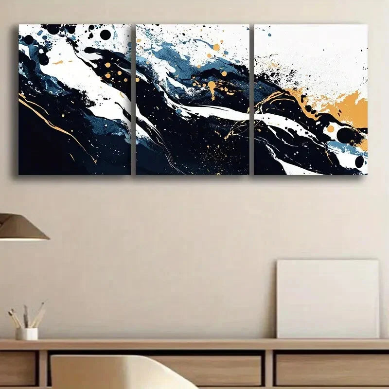 3pcs Luxurious Abstract Black with Gold Accent 3pcs Elegant Blue & White Floral Design Metal Print Ready to Hang ArtPrint Ready to Hang Art (Copy)