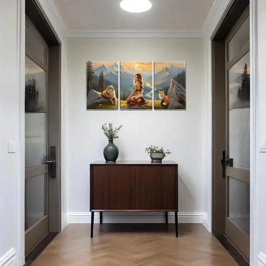 3pcs Girls Adventure Nursery Woodland Animals Metal Print Ready to Hang Art