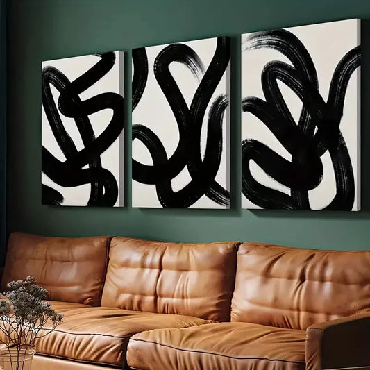 3pcs Abstract Wall Art Geometric Canvas Framed 40x60cm - High Quality Print 100% Australian Made Wall Canvas Ready to Hang