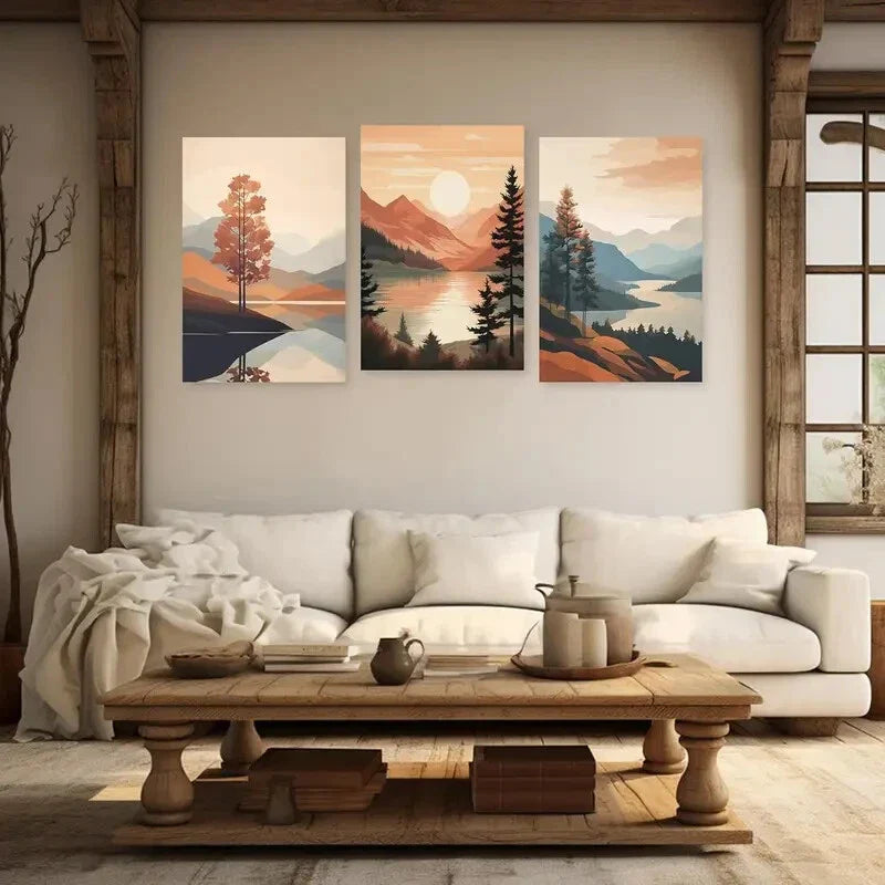 3pcs Minimalist Bohemia Picture Metal Print Ready to Hang Art