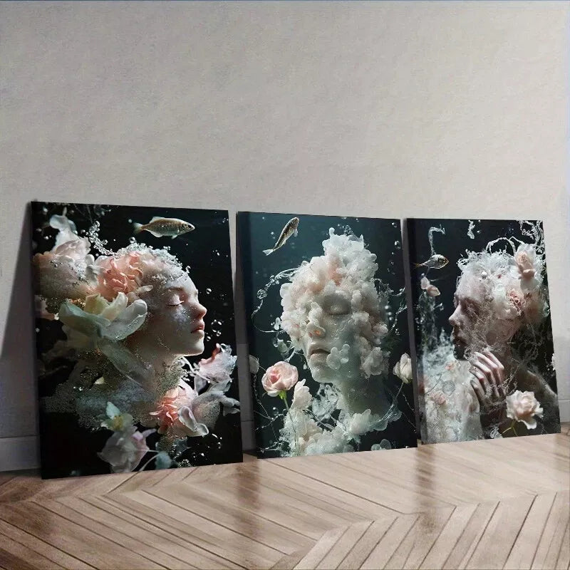 3pcs Ethereal Figures Canvas Nature Wall Art Set Canvas Framed 40x60cm - High Quality Print 100% Australian Made Wall Canvas Ready to Hang