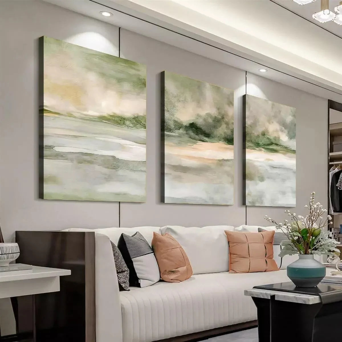 3pcs Modern Neutral Abstract Minimalist Scenery Wall Art Set Canvas Framed 40x60cm - High Quality Print 100% Australian Made Wall Canvas Ready to Hang