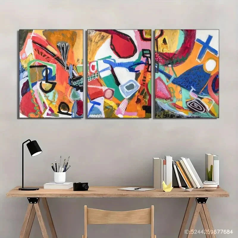 3pcs Impressionist Art Decorative Posters Decor Metal Print Ready to Hang Art